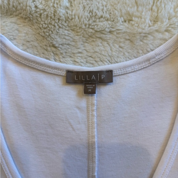 LILLA P V-NECK POCKET T-SHIRT DRESS WHITE 100% COTTON MINIMALIST CASUAL SIZE M - Picture 4 of 7